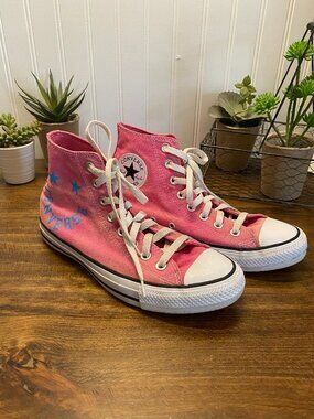 Converse - Chuck Taylor All Star - Pink Blue Graphic High Tops - Size: Women's 9